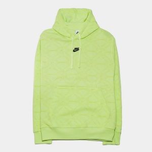 Nike Mens Yellow Green Long Sleeve Pocket Pullover Hoodie Size XL